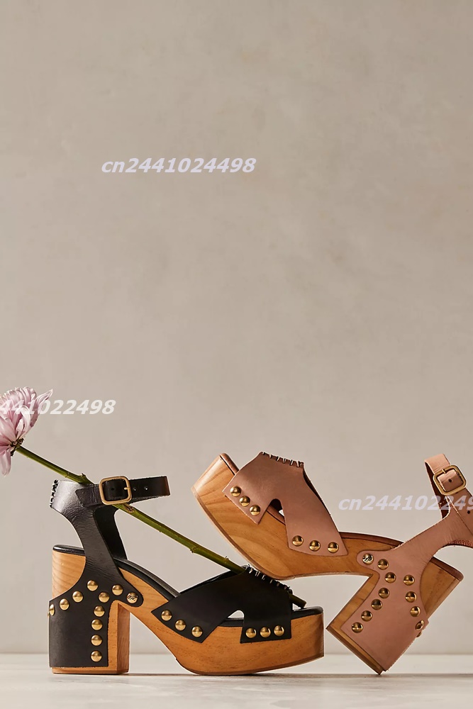 Women Chunky Block Wooden Heel - Geta Wooden Sandal review and price
